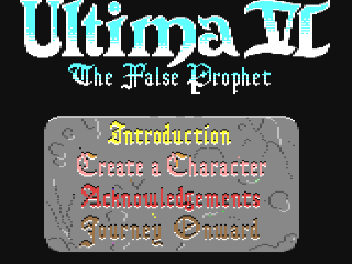 Ultima VI the False Prophet title screen for Commodore 64